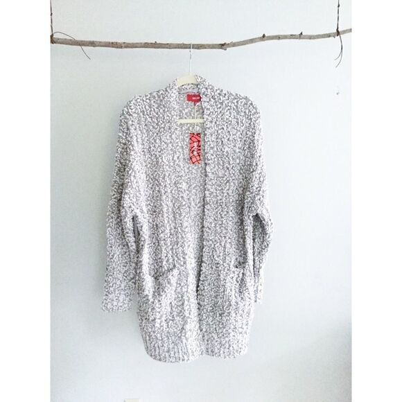 LONG Open Cardigan In Heather Gray - Picture 8 of 8